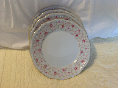 Mitterteich Lady Claire Pink Roses Scalloped Embossed Small/dessert Plates (4)